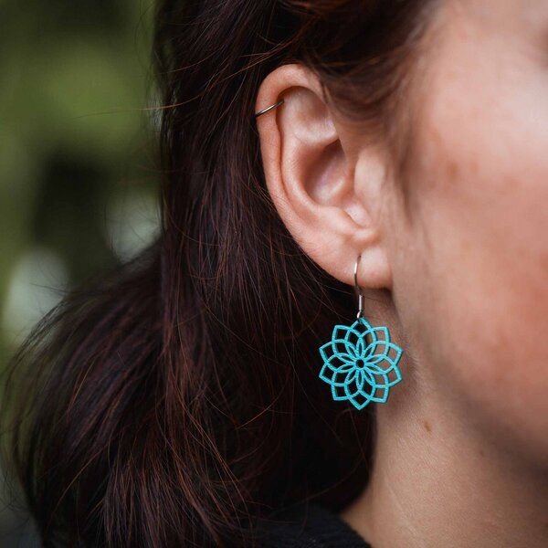 feinformart Ohrringe / Ohrhänger aus Holz - Mandala