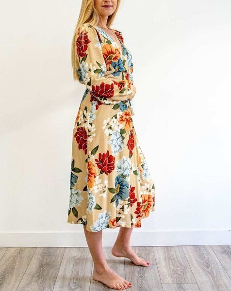 Thumbnail - Aatise Wickelkleid mit Bischofsärmeln wadenlanger Rock Zovy, 100% EcoVero