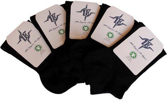 108 Degrees 5er Pack Herren Sneaker Socken schwarz GOTS