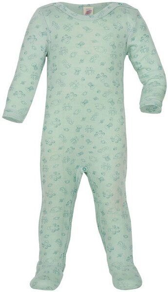 Thumbnail - Engel natur Schlafstrampler mit Füßen aus Merinowolle und Seide