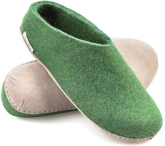 naturling Filz Damen Hausschuhe mit weicher Ledersohle