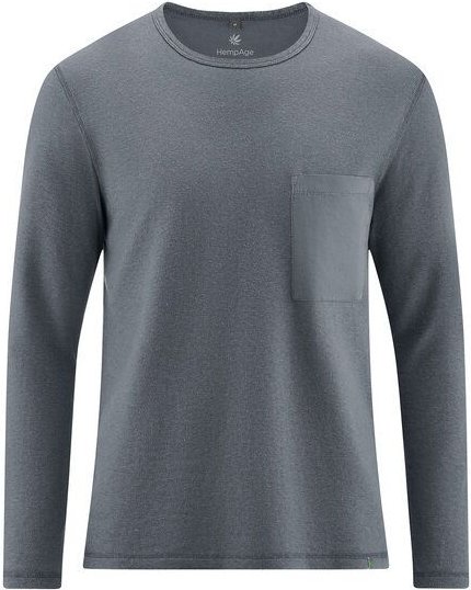 Thumbnail - HempAge Herren Langarmshirt mit Brusttasche Hanf/Biobaumwolle Normal Fit