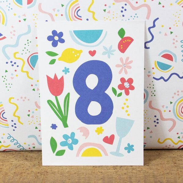 Bow & Hummingbird Postkarte Eight/Acht