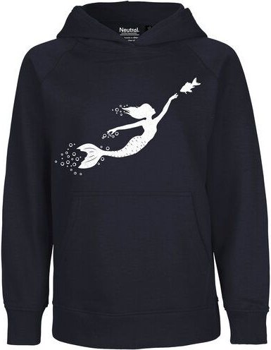 Thumbnail - HANDGEDRUCKT "Meerjungfrau" Kinder-Hoody