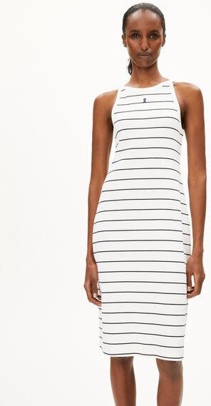 ARMEDANGELS SASINAA FINE STRIPES - Damen Ripp-Jerseykleid aus Bio-Baumwoll Mix