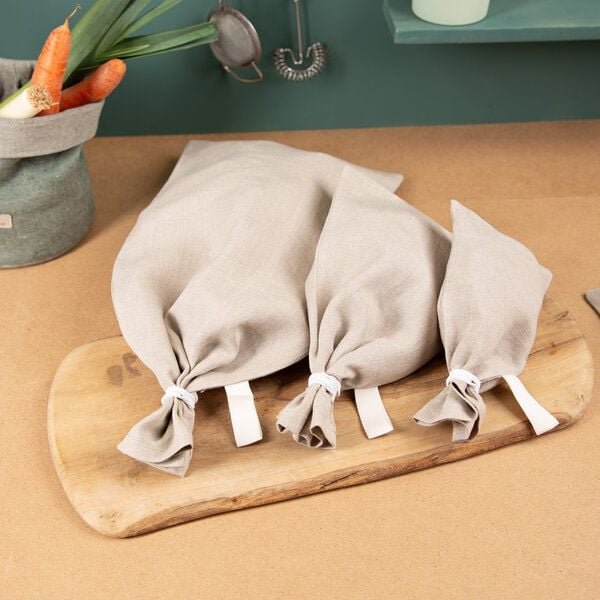 nahtur-design Wiederverwendbare Gefrierbeutel aus 100% Bioleinen