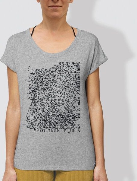 little kiwi Damen T-Shirt "Strichgestöber", Heather Grey