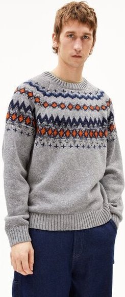 Thumbnail - ARMEDANGELS KAALLA FAIR ISLE - Herren Pullover aus recyclem Bio-Woll Mix