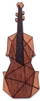 BeWooden Holzbrosche Geige – Violin Brooch