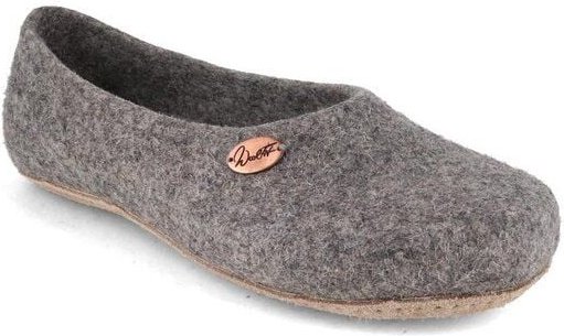 WoolFit Ballerina Hausschuhe mit vegetabiler Ledersohle und Filzeinlage
