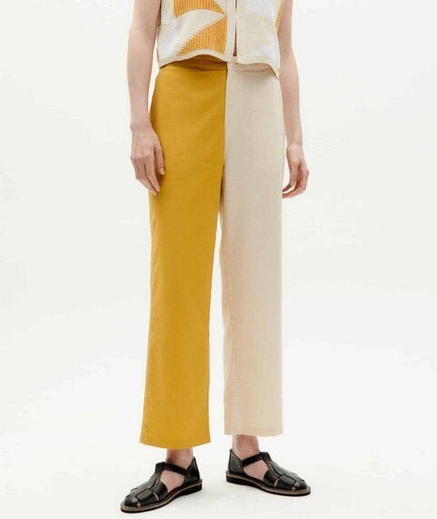thinking mu Yellow patched Mariam pants
