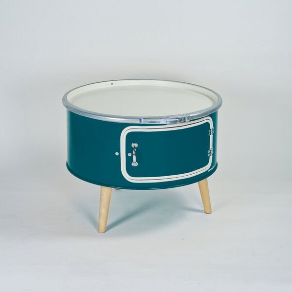 Lockengelöt Betty mit Tür - Couchtisch aus einem Hamburger Ölfass