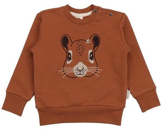 Kinder Sweatshirt GOTS-zertifiziert aus Bio-Baumwolle braun mit Eichhörnchen-Motiv „Tiny Squirrels“ – Walkiddy