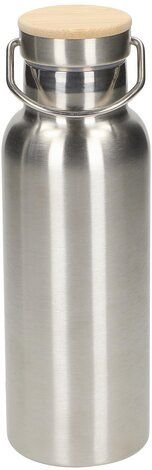 elasto Edelstahl Isolierflasche "Cascada" - Flasche mit Bambusdeckel & Griff