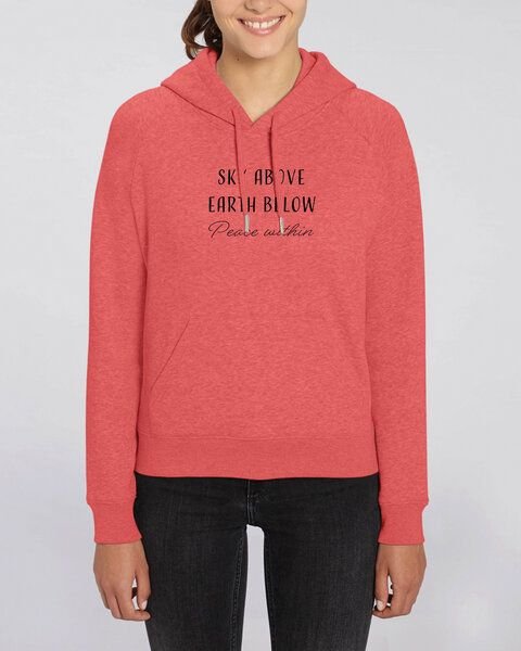 Human Family Bio Damen Sweatshirt mit Kapuze "Trekker - Peace within"