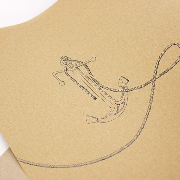 Bow & Hummingbird Geschenkpapier Stockanker