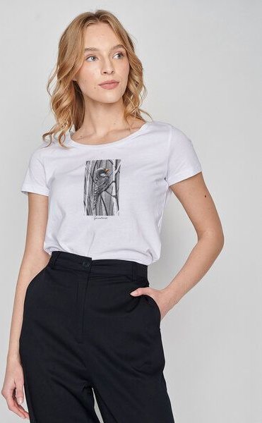 GREENBOMB Animal Sparrow Grass Loves - Lässiges T-Shirt aus Bio-Baumwolle / hochwertiger Print / GOTS / Fair & Vegan