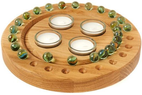 klotzaufklotz Adventskalender und Adventskranz mit Teelichtern