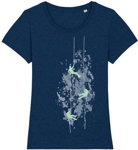 Spangeltangel Damenshirt, “Kletterer“, T-Shirt, sportlich, bedruckt, Siebdruck, Bio-Baumwolle