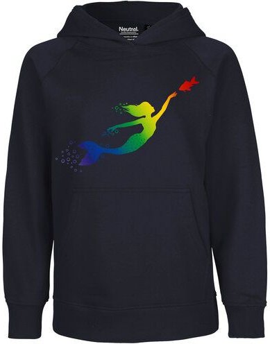 HANDGEDRUCKT "Meerjungfrau" Kinder-Hoody