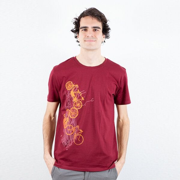 Spangeltangel Herrenshirt "Fahrräder", bedruckt, Siebdruck, sportlich, Bio-Baumwolle