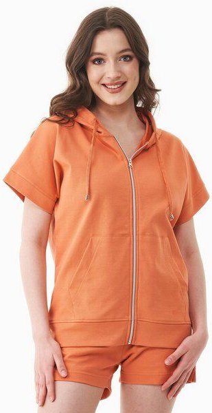 ORGANICATION Leichte Full-Zip Kurzarm-Hoodie aus Bio-Baumwolle