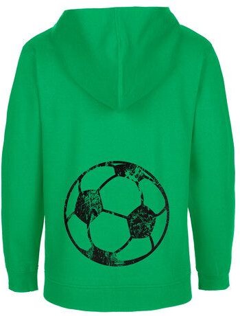 HANDGEDRUCKT Unisex Kinder Zip Up Hoody "Fußball"