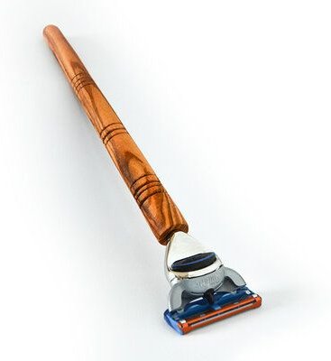 Olivenholz erleben Nassrasierer LANGE ANNA mit Olivenholzgriff inkl. FU-Klinge