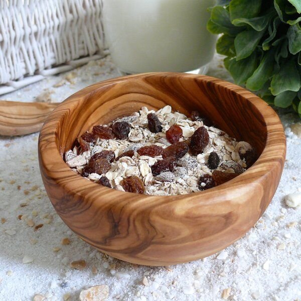Olivenholz erleben Müslischale aus Olivenholz Ø 14-15 cm