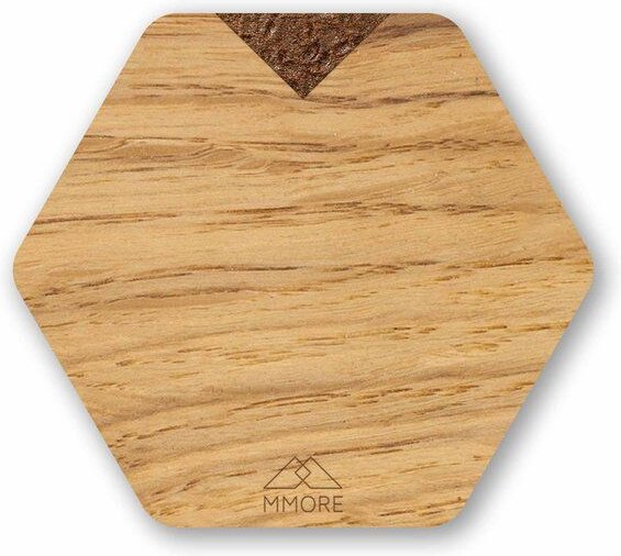 Thumbnail - MMORE Untersetzer aus Holz - Amerikanischer Nussbaum, Eichenholz und organische Materialien / 4er-Set Untersetzer