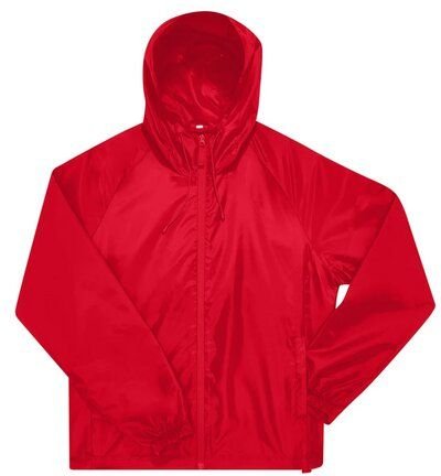 B&C BE INSPIRED Unisex Regen- und Windjacke einstellbare dreiteilige Kapuze mit zwei Fronttaschen