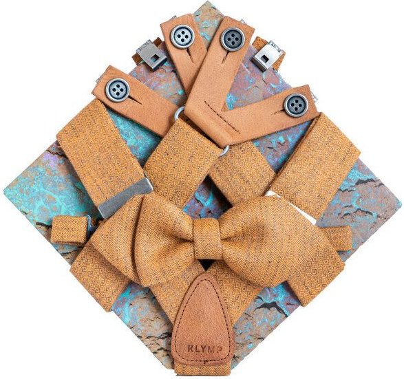 klYmp Hosenträger / Schleife in Leinen Diamand