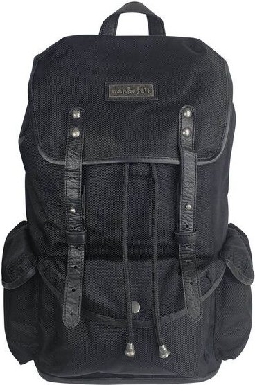 manbefair Lässiger Rucksack Vienna aus recyceltem Nylon Gewebe und Rinds-Leder