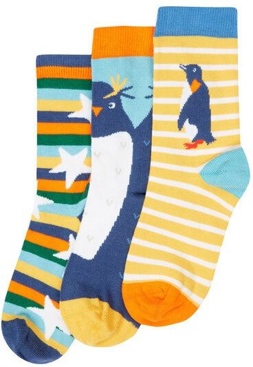 Frugi Kindersocken in Dreierpack mit Pinguine