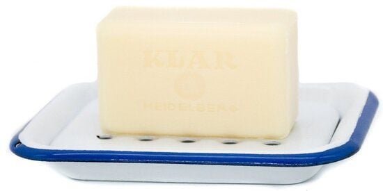 Klar Seifen Klar´s Seifenschale Email, weiß blau