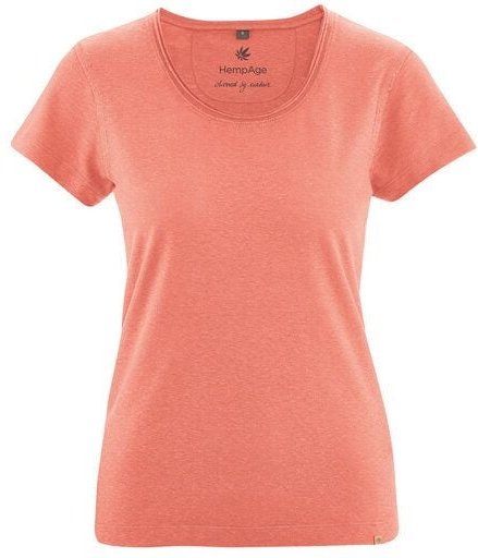 HempAge Damen T-Shirt mit Rollsaum Hanf/Bio-Baumwolle