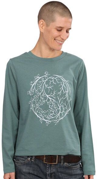 Life-Tree Longsleeve aus Biobaumwolle Fairwear für Damen "YinYang" in Green Bay Grün
