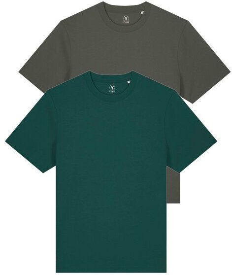 YTWOO Doppelpack Unisex-T-Shirts aus schwerem Stoff | Bio-Baumwolle