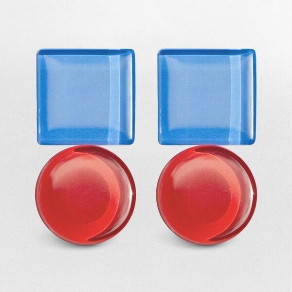 ALEXASCHA Geometrische Statement Ohrringe aus Glas | Bauhaus Design | 16 Farbkombinationen