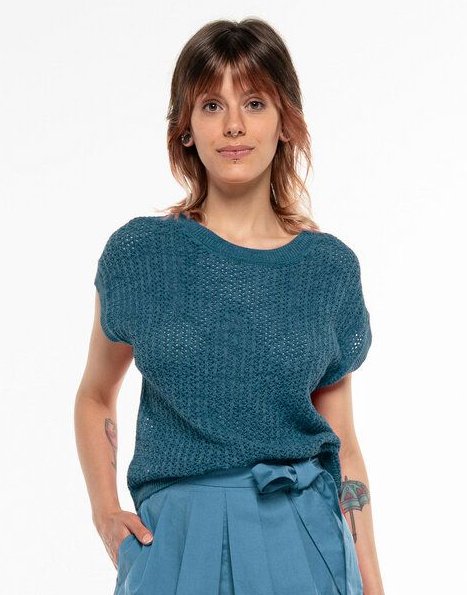Alma & Lovis Pullunder im lockeren Strick aus Organic Cotton | Lace Knit Shirt