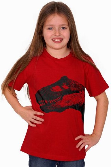 HANDGEDRUCKT "T-Rex" Kinder T-Shirt reine Bio Baumwolle (kbA)