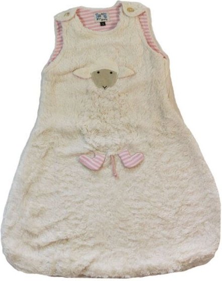 Pat und Patty Babyschlafsack "Schaf" rosa/natur-gestreift , 100 % Baumwolle (kbA)