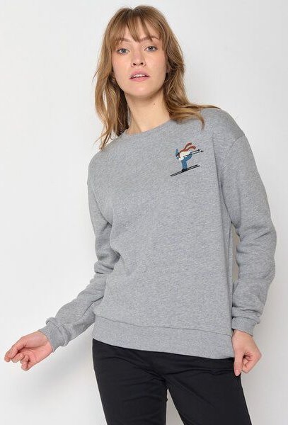 GREENBOMB Lifestyle Skier Canty - Bequemes Sweatshirt aus Bio-Baumwolle / hochwertiger Stick / GOTS / Fair & Vegan