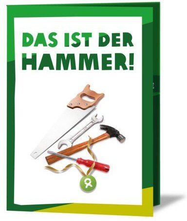 OxfamUnverpackt Spenden-Geschenk "Werkzeug" (Grußkarte mit Magnet)