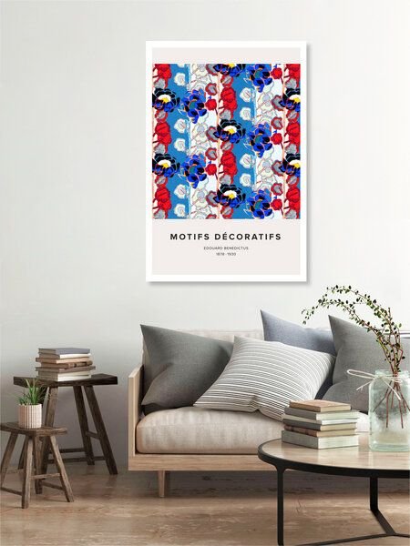 Photocircle Poster / Leinwandbild - Édouard Bénédictus: Art Deco Blumenmuster variation