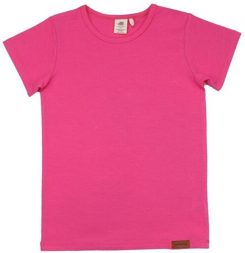 Kleinkinder T-Shirt GOTS zertifiziert Bio-Baumwolle Dunkelpink uni 95/5 Elasthan Kurzarm weich – Walkiddy