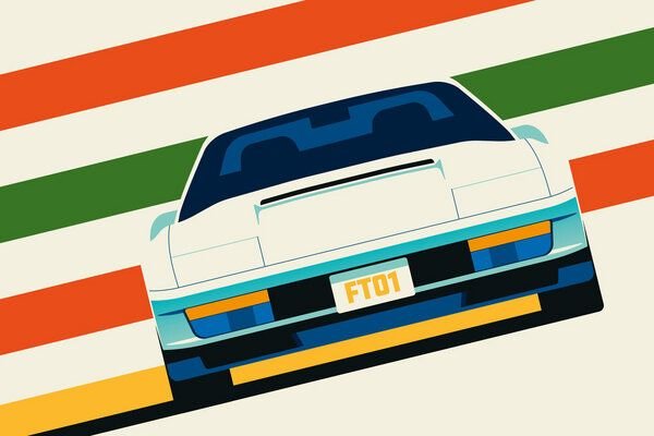 Photocircle Poster / Leinwandbild - White Vintage Sports Car