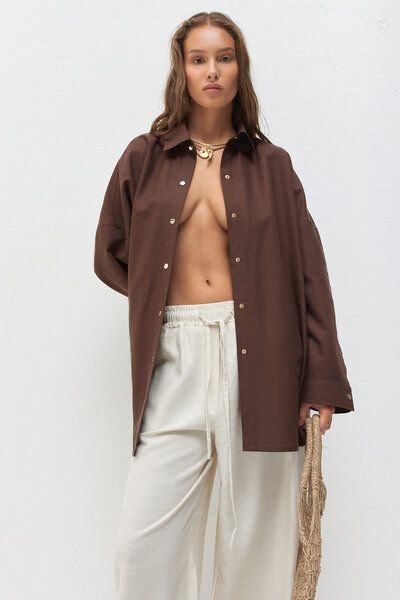 IVA RYCH Oversize Hemd mit Schmuckknöpfen I Deadstock