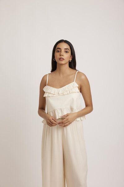 ÏMAIMA Hayat Rüschen Top aus Bio-Baumwolle