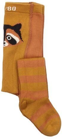 Nachhaltige Walkiddy Curious Raccoons Tights Socks - Umweltfreundliche Braun Strumpfhosen – GOTS zertifiziert